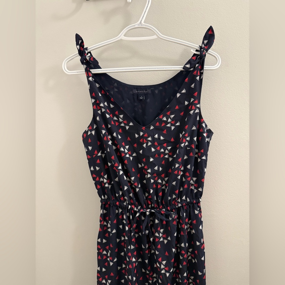 Tommy Hilfiger | Navy Maxi Dress With Colourful Pink and White Sailboat Print - Picture 4 of 16
